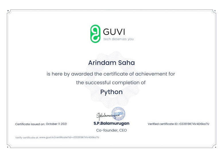 Certificates